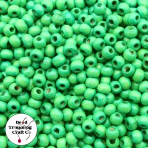 Wood Bead - 6mm - Green