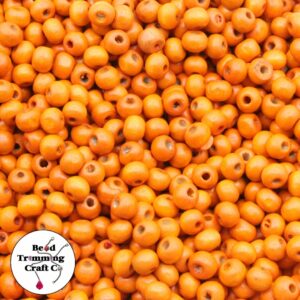 Wood Bead - 6mm - Orange A