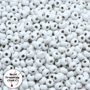 Wood Bead - 6mm - White