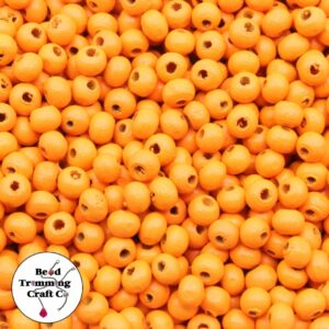Wood Bead - 6mm - Orange