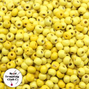 Wood Bead - 6mm - Yellow