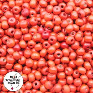 Wood Bead - 6mm - Red