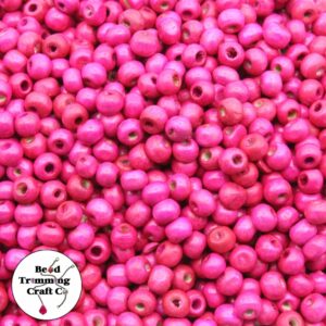 Wood Bead - 6mm - Pink