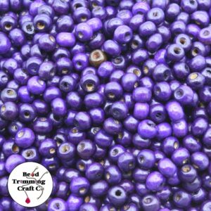 Wood Bead - 6mm - Purple