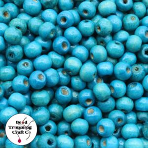 Wood Bead - 8mm - Blue