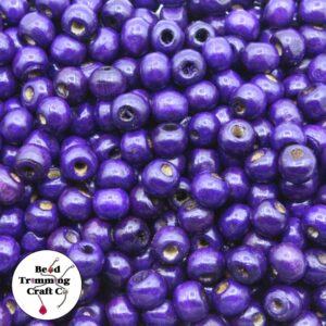 Wood Bead - 8mm - Purple