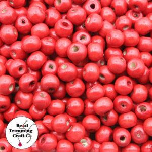 Wood Bead - 8mm - Red