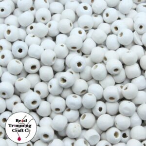 Wood Bead - 8mm - White