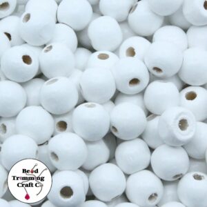 Wood Bead - 12mm - White