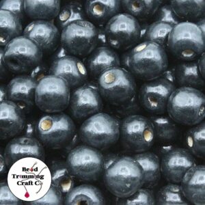 Wood Bead - 12mm - Black