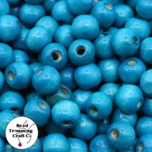 Wood Bead - 12mm - Blue