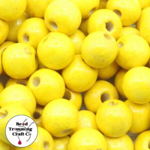 Wood Bead - 16mm - Yellow