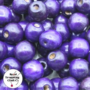 Wood Bead - 16mm - Purple
