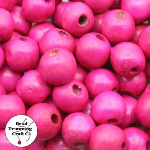 Wood Bead - 16mm - Pink