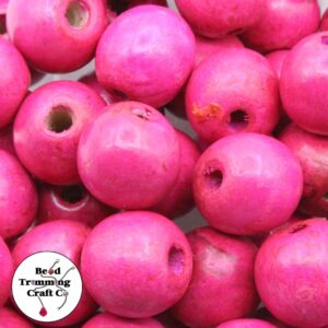 Wood Bead - 20mm - Pink