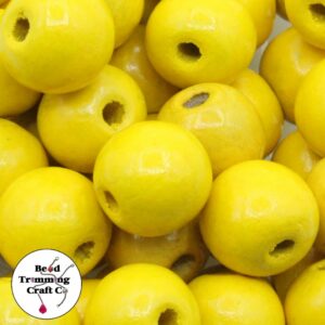 Wood Bead - 20mm - Yellow