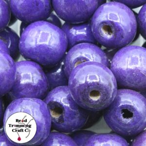 Wood Bead - 20mm - Purple