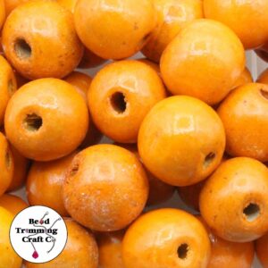 Wood Bead - 20mm - Orange