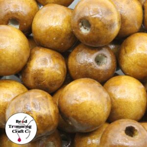Wood Bead - 20mm - Tan