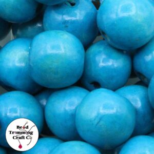 Wood Bead - 20mm - Blue