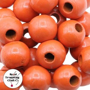 Wood Bead - 25mm - Orange