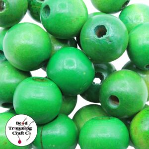 Wood Bead - 25mm - Green