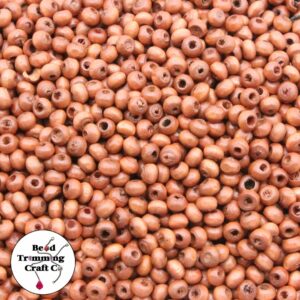 Wood Bead - 4 x 3mm - Light Brown - Price per Gram