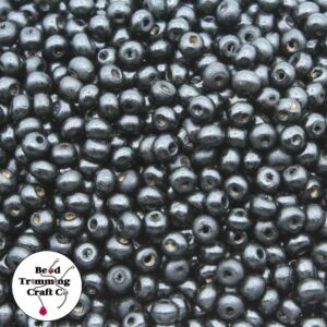 Wood Bead - 5 x 4mm - Black - Price per Gram