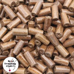 Wood Bead – Tube - 12 x 6mm - Brown