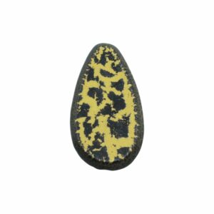 Wood Bead - Flat Drop - Black / Gold - 63mm
