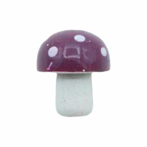 Wood Bead - Mushroom - 26mm - Purple