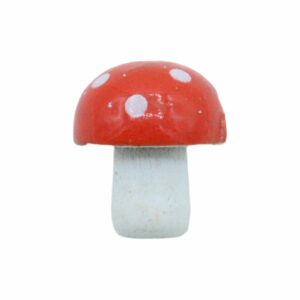Wood Bead - Mushroom - 26mm - Red
