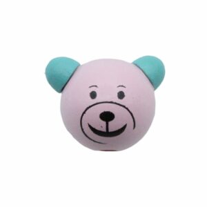 Wood Bead - Teddy Bear Head - 23mm - Pink