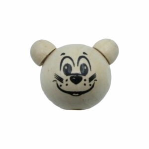 Wood Bead - Mouse Head - 23mm