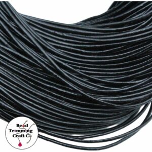 Leather - 2mm - Black - Price per meter