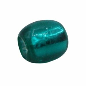 Barrel Bead– 12 x 11mm – Green Silverlined