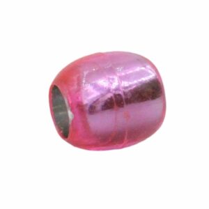 Barrel Bead– 12 x 11mm – Pink Silverlined