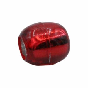 Barrel Bead– 12 x 11mm – Red Silverlined