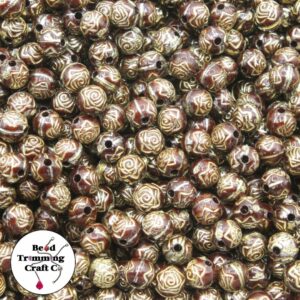Rossette Bead - 6mm - Brown
