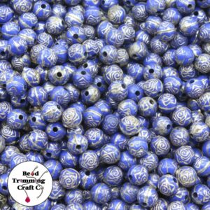 Rossette Bead - 6mm - Blue