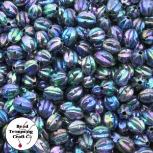 Pumpkin Bead– 7 x 5mm – Purple Iris