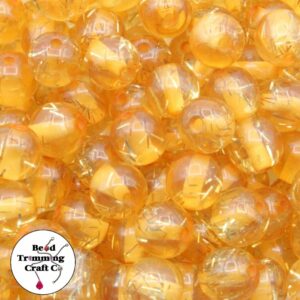 Round Bead – Speckled - 12mm – Amber