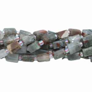 African Blood Stone - Rectangle Bead – 10mm – 40cm strand