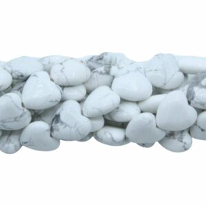 Howlite - Heart Bead – 12mm – 37cm strand