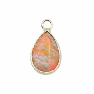 Imperial Jasper - Mini Pendant – 15mm – Orange / Gold