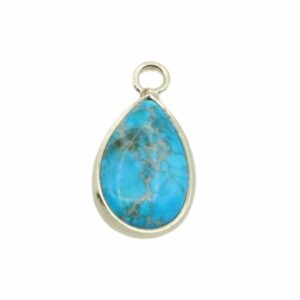 Imperial Jasper - Mini Pendant – 15mm – Light Blue / Gold