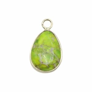 Imperial Jasper - Mini Pendant – 15mm – Green / Gold