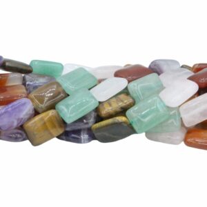Mixed Stone - Rectangle Bead – 18mm – 40cm strand