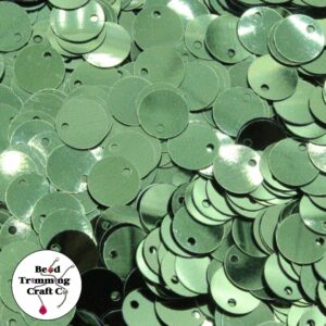 Sequin - Round - Flat – 10mm – Olive - Price per gram