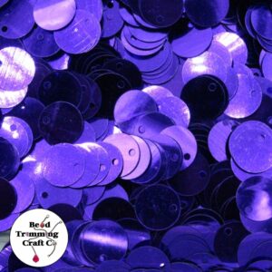 Sequin - Round - Flat – 10mm – Purple Dark - Price per gram